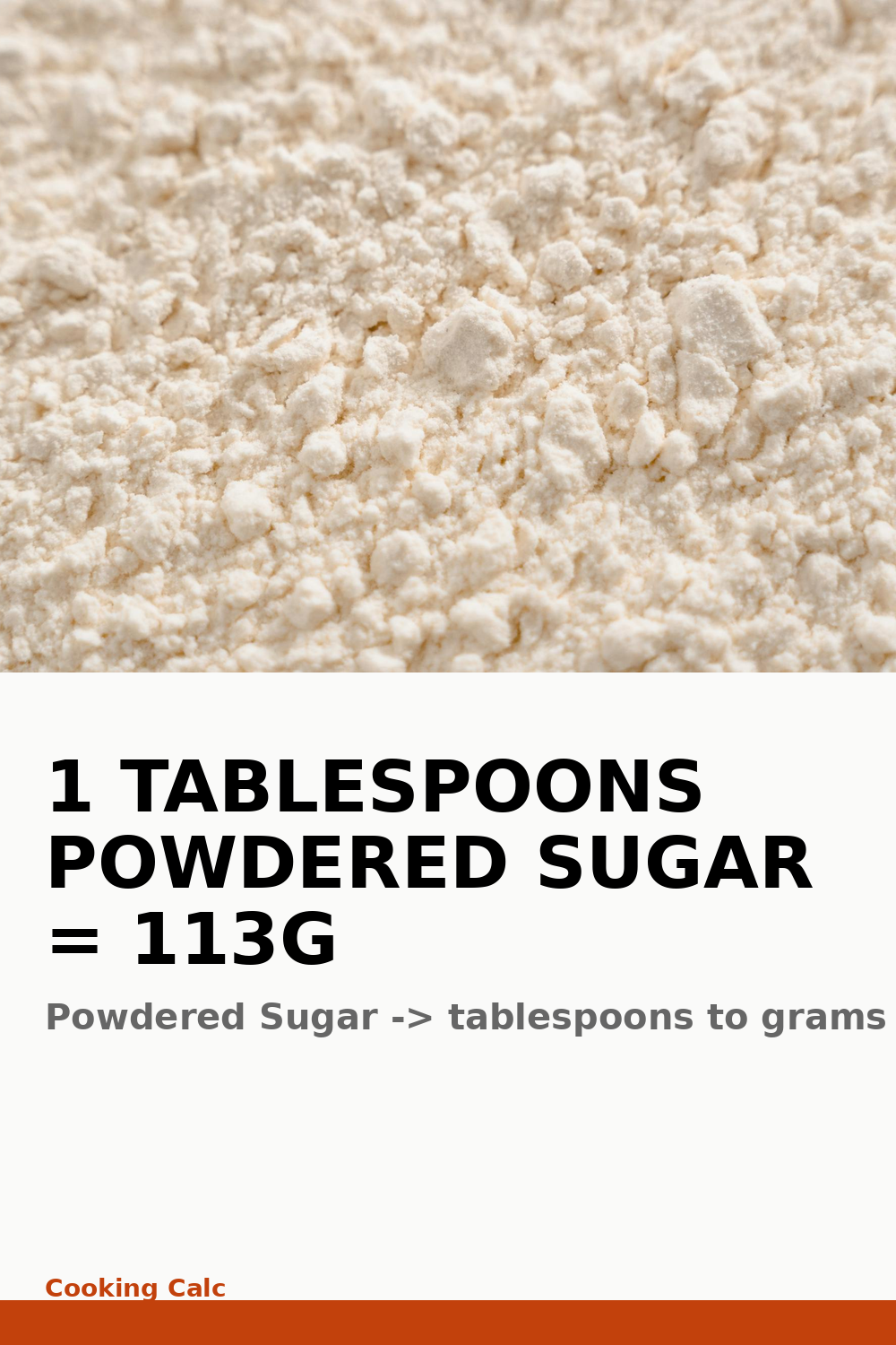 Convert Tablespoons of Powdered Sugar to Grams | Cooking Calc